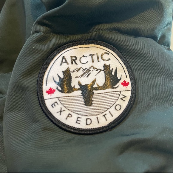 NWT ARTIC EXPEDITION WINTER COAT dark green down size 1X removable hood - Picture 12 of 16